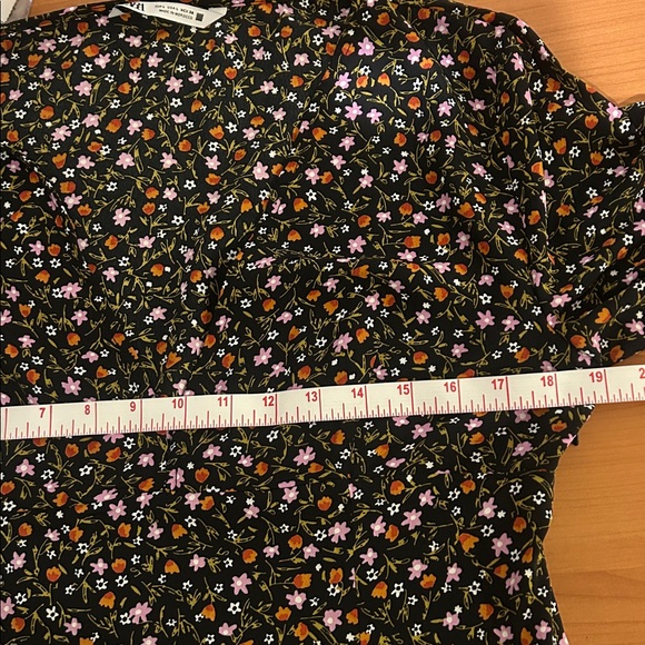 Zara Black Floral Long Sleeve Dress - Picture 9 of 13
